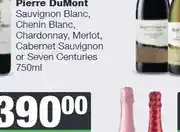 Spar Pierre DuMont Sauvignon Blanc, Chenin Blanc, Chardonnay, Merlot, Cabernet Sauvignon or Seven Centuri offer