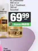 Spar Pantene Shampoo or Conditioner 400 ml or 3 in 1 Treatment 360 ml offer