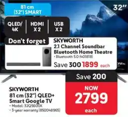 Makro SKYWORTH 81 cm (32") QLED+ Smart Google TV offer