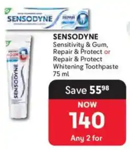 Makro SENSODYNE Sensitivity & Gum, Repair & Protect or Repair & Protect Whitening Toothpaste offer