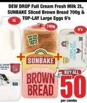 Boxer Full cream fresh milk, sliced brown bread, large eggs offer