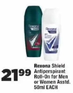 OK MiniMark Rexona Shield Antiperspirant Roll-On for Men or Women Assorted offer