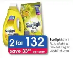 Clicks Sunlight 2-in-1 Auto Washing Powder or Liquid offer