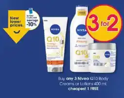 Clicks Nivea Q10 Body Creams or Lotions offer