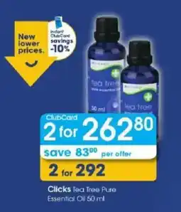 Clicks Clicks Tea Tree Pure Essential Oil offer