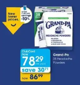 Clicks Grand-Pa Headache Powders offer