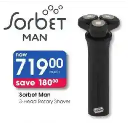 Clicks Sorbet Man 3-Head Rotary Shaver offer