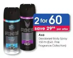 Clicks Axe Deodorant Body Spray offer