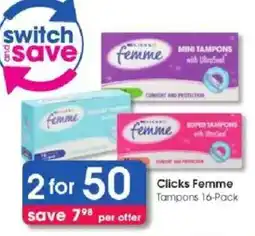 Clicks Clicks Femme Tampons offer