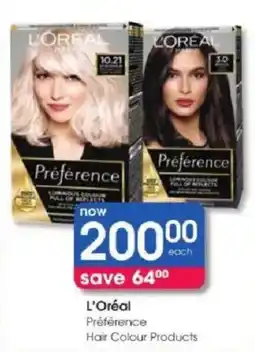 Clicks L'Oréal Préférence Hair Colour Products offer