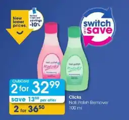 Clicks Clicks Nail Polish Remover offer