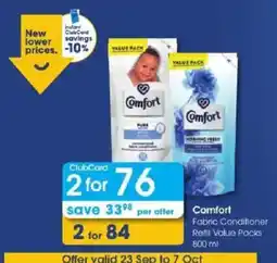 Clicks Comfort Fabric Conditioner Refill Value Packs offer