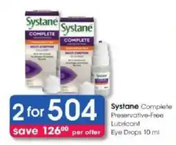 Clicks Systane Complete Preservative-Free Lubricant Eye Drops offer