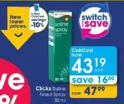 Clicks Clicks Saline Nasal Spray offer