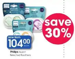 Clicks Philips Avent Selected Soothers offer