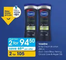 Clicks Vaseline Body Cream & Lotion offer
