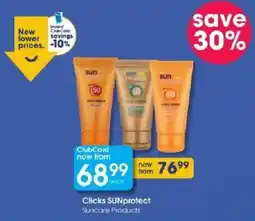 Clicks Clicks SUNprotect Suncare Products offer