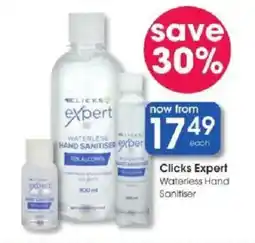 Clicks Clicks Expert Waterless Hand Sanitiser offer