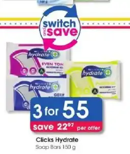 Clicks Clicks Hydrate Soap Bars offer