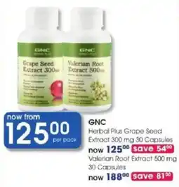 Clicks GNC Herbal Plus Grape Seed Extract 300 mg 30 Capsules offer