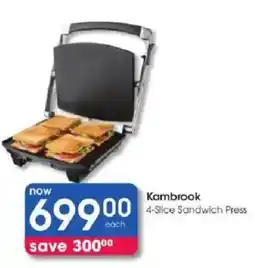 Clicks Kambrook 4-Slice Sandwich Press offer