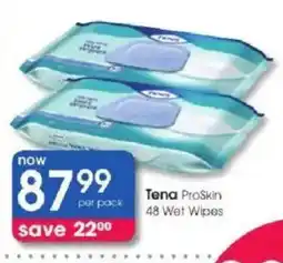 Clicks Tena ProSkin Wet Wipes offer