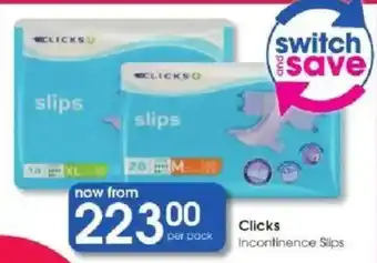 Clicks Clicks Incontinence Slips offer