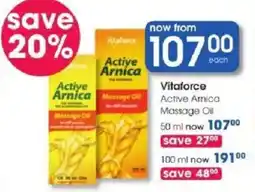 Clicks Vitaforce Active Arnica Massage Oil offer