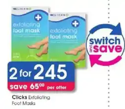 Clicks Clicks Exfoliating Foot Masks offer