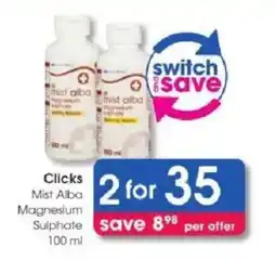 Clicks Mist Alba Magnesium Sulphate offer