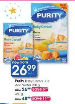 Clicks Purity Baby Cereal Just Add Water offer