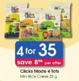 Clicks Clicks Made 4 Tots Mini Rice Cakes offer