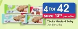 Clicks Clicks Made 4 Baby Oat Bars offer