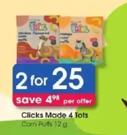 Clicks Clicks Made 4 Tots Corn Puffs offer