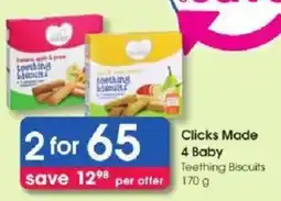Clicks Clicks Made 4 Baby Teething Biscuits offer