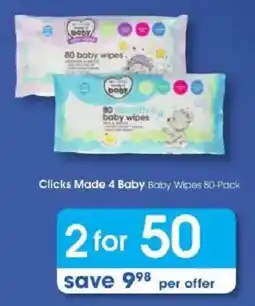 Clicks Clicks Made 4 Baby Baby Wipes offer