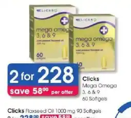 Clicks Clicks Mega Omega 3,6&9 offer