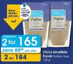 Clicks Clicks Smartbite Foods Psyllium Husk offer
