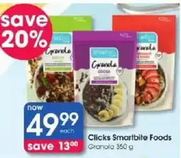 Clicks Clicks Smartbite Foods Granola offer