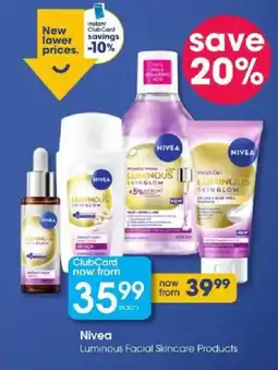 Clicks Nivea Luminous Facial Skincare Products offer