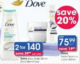 Clicks Dove Body Wash offer