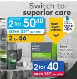 Clicks Dove Men+Care Soap Bars offer