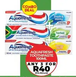 1UP Aquafresh Toothpaste offer