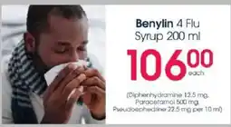 Clicks Benylin 4 Flu Syrup offer