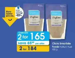 Clicks Clicks Smartbite Foods Psyllium Husk offer