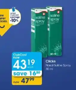 Clicks Clicks Nasal Saline Spray offer