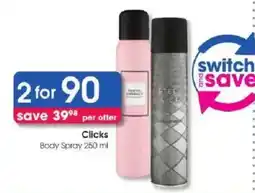 Clicks Clicks Body Spray offer