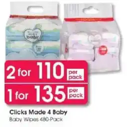 Clicks Clicks Made 4 Baby Baby Wipes 480-Pack offer