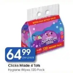 Clicks Clicks Made 4 Tots Hygiene Wipes offer