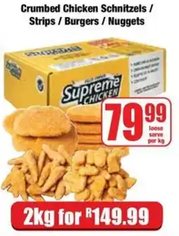 Boxer Supreme Chicken Crumbed Chicken Schnitzels / Strips / Burgers / Nuggets offer